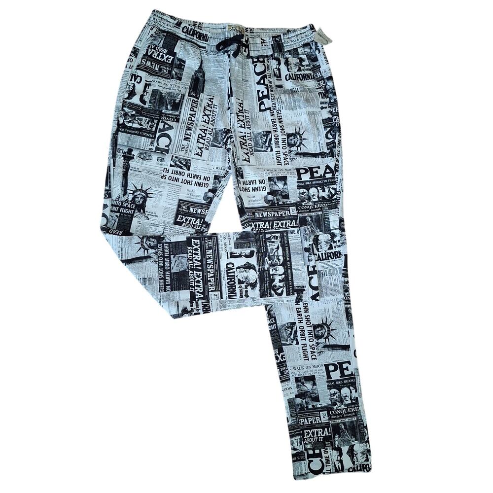 Men's Jeans Fresh Prints of Bel-Air Newspaper Print Pants Mens XL NWOT Twill 90s